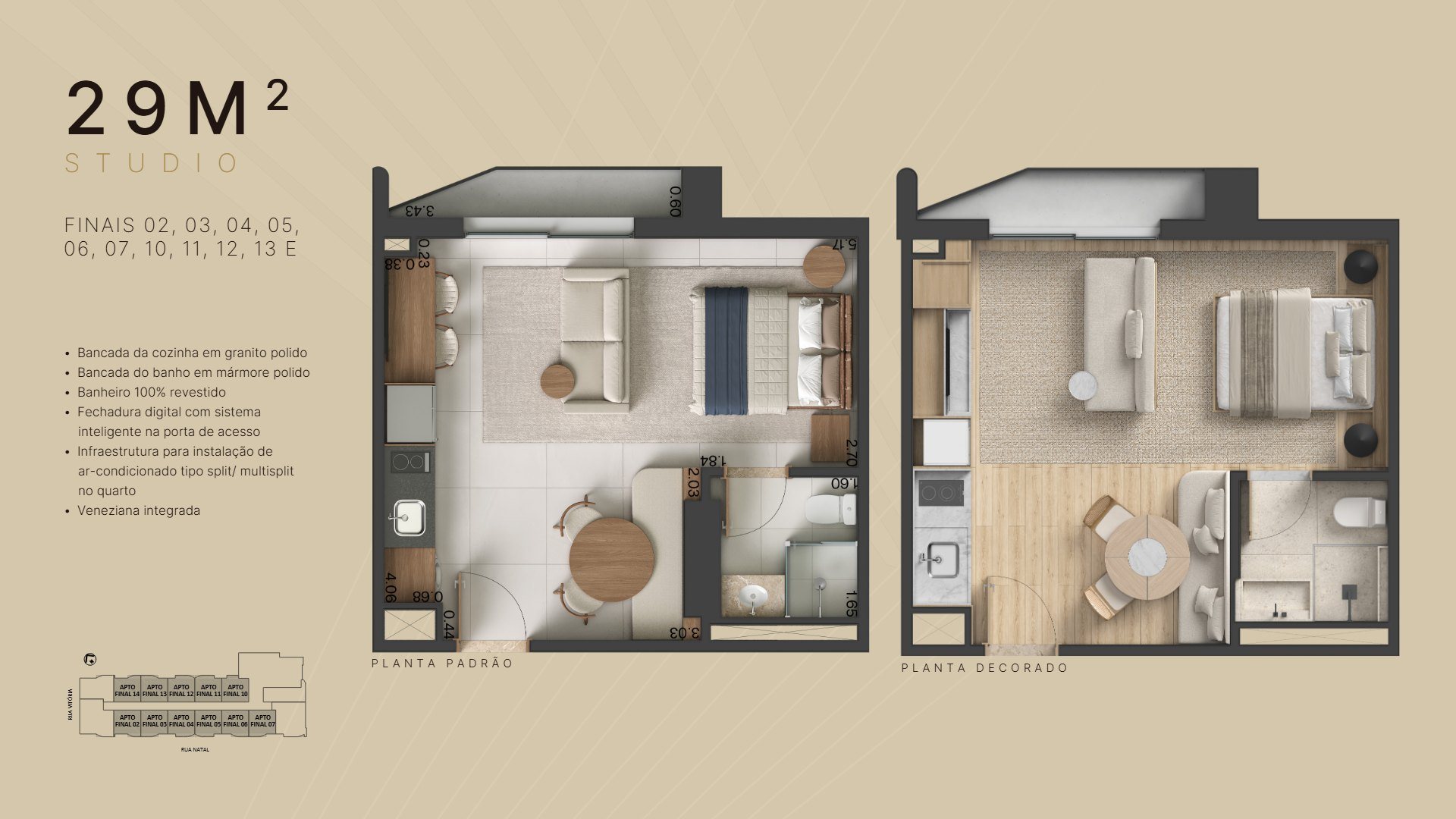 Planta Studio 29 m² - Ryokan Flamboyant